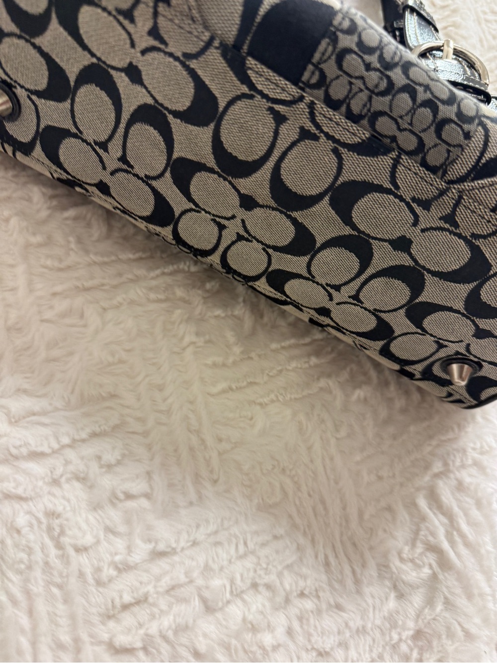 Coach Black and Gray Patchwork Shoulder Bag - Picture 8 of 12